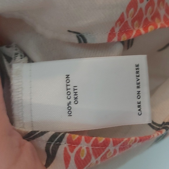 L.L.Bean Pineapple Novelty Print 100% Cotton Dolman Sleeves Contrast Trim Size M - Picture 5 of 6